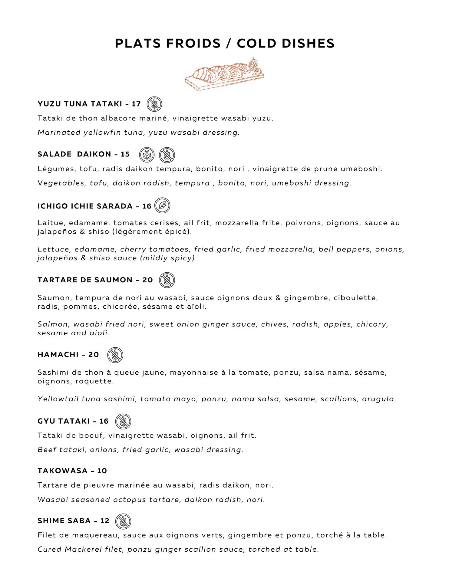 Ichigo food menu 1 3