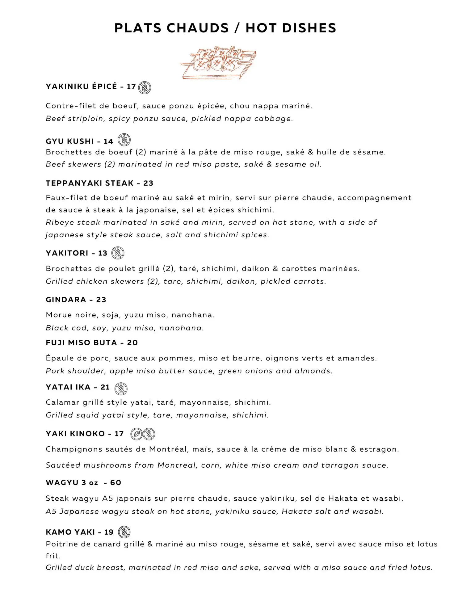 Ichigo food menu 1 4